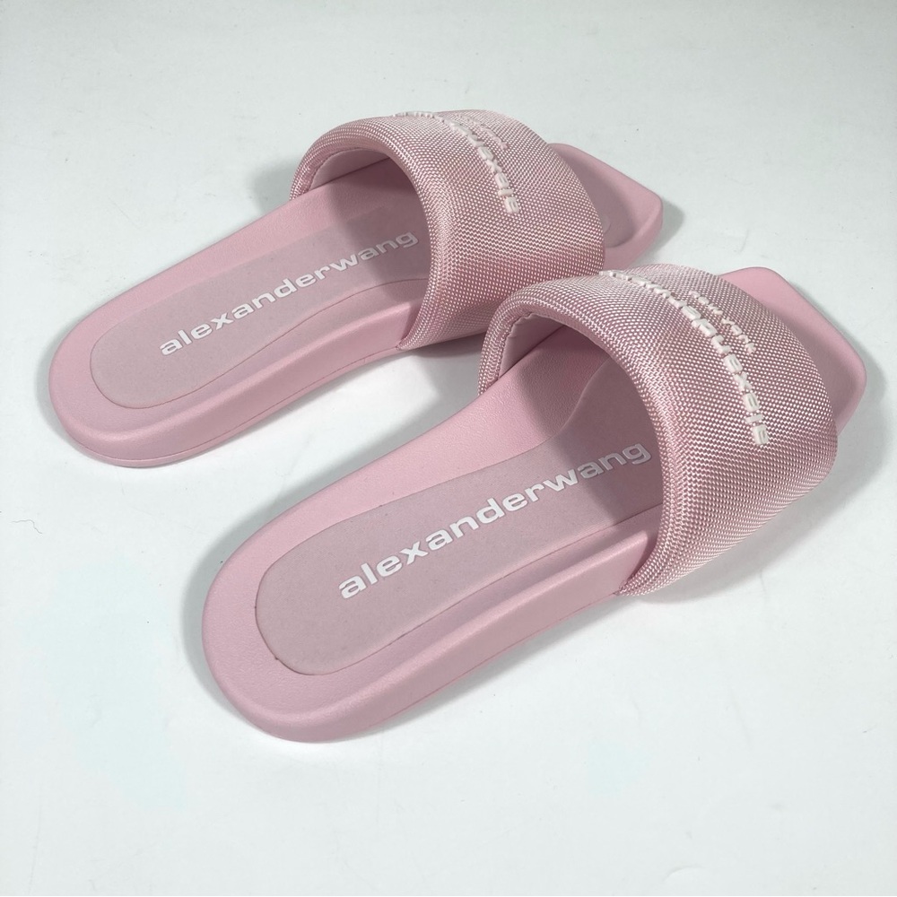 *SOLD* Alexander Wang Logo Pool Slides Light Pink EU 36 37 39 NEW - Picture 6 of 16